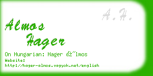 almos hager business card
